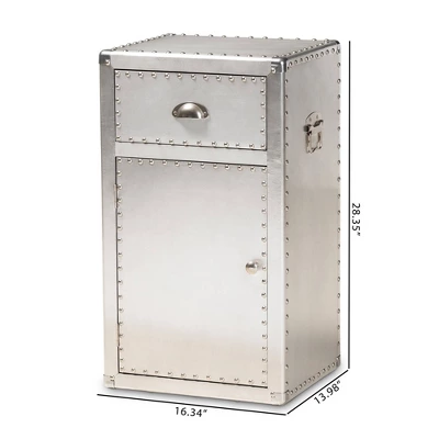 Serge Metal 1 Door Accent Storage Cabinet Silver - Baxton Studio 12 Serge Metal 1 Door Accent Storage Cabinet Silver - Baxton Studio - Image 10