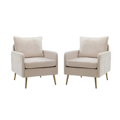 Set Of 2 Giovann Wooden Upholstered Accent Chair Comfy Armchair | Karat Home 15 Set Of 2 Giovann Wooden Upholstered Accent Chair Comfy Armchair | Karat Home - Image 13