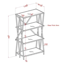 44.25" Werrin 4 Shelf Metal Display Bookshelf Black - MiBasics -Baxton Studio Store GUEST 77ee2121 551b 47fb 9007 060dc5ec69aa
