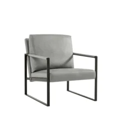 PU Leather Metal Frame Armchair With Non-slip Adsorption Feet And Back Cushion - ModernLuxe -Baxton Studio Store GUEST 790e1b72 2030 47f8 8ef4 987fa1177fc5