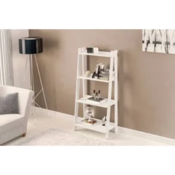 53.14" Delta 4 Shelf Bookshelf White - Polifurniture -Baxton Studio Store GUEST 7955d86e d204 4c05 9dbd 6464d2e49ee8