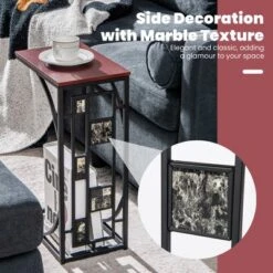 Costway 1PC2 PCS C-Shaped Side Sofa Narrow Snack Table For Living Room Bedroom Small Space 15 Costway 1PC2 PCS C-Shaped Side Sofa Narrow Snack Table For Living Room Bedroom Small Space -Baxton Studio Store GUEST 79bac385 a3bd 4cb3 b338 dc96299ba888