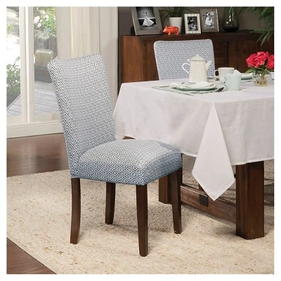 Set Of 2 Parson Dining Chair Wood/Navy Key - HomePop 4 Set Of 2 Parson Dining Chair Wood/Navy Key - HomePop - Image 2