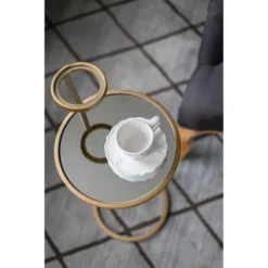 Round Chair Side Table Gold/Clear - A&B Home -Baxton Studio Store GUEST 7ba3e7d6 b19c 45cf a01b a1ed0c6cacaf