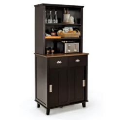 Tangkula Freestanding Buffet Hutch Kitchen Pantry Storage Cabinet W/ Sliding Doors -Baxton Studio Store GUEST 7ce557c1 7948 4741 9afa 92a147a73a57