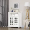 HOMCOM Kitchen Cabinet, Storage Cabinet, Sideboard Buffet Cabinet With Double Glass Doors For Kitchen, Living Room, White 2 HOMCOM Kitchen Cabinet, Storage Cabinet, Sideboard Buffet Cabinet With Double Glass Doors For Kitchen, Living Room, White -Baxton Studio Store GUEST 7cf1c6df 4ca3 442d a48b c93775ddc50a