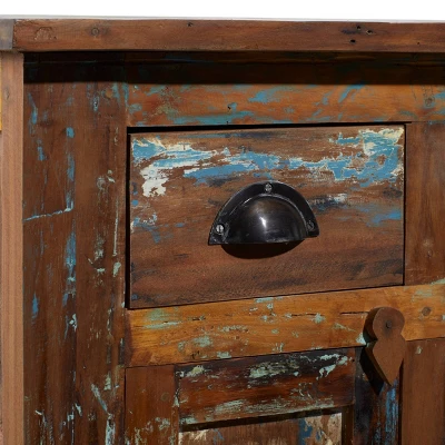 Rustic Wood Cabinet Chestnut Brown - Olivia & May 9 Rustic Wood Cabinet Chestnut Brown - Olivia & May - Image 7