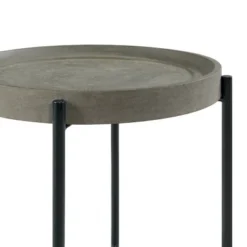 20" Brookline Round Wood With Concrete Coating End Table Concrete Gray - Alaterre Furniture -Baxton Studio Store GUEST 7e1dacca d808 4040 9e8a d78af9854550