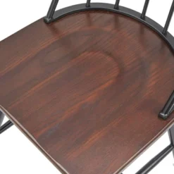 Set Of 2 Milo Windsor Metal With Wood Seat Dining Chairs Black/Espresso Brown - Buylateral -Baxton Studio Store GUEST 7e956ac6 1f8e 4b5a b05e cefd0c99611c