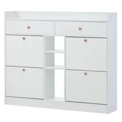 Modern Multifunctional Shoe Cabinet With 4 Turnover Drawers - ModernLuxe -Baxton Studio Store GUEST 7f96d420 c5aa 4337 8431 3eccb7e8714f