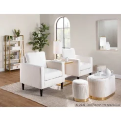 Wendy Arm Chair Polyester/Wood - LumiSource -Baxton Studio Store GUEST 7fcd8a82 6e75 49ab 983d 7462acce616f