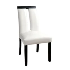 Set Of 2 Stevenson White Leatherette Padded Open Slit Back Chair Black/White - HOMES: Inside + Out -Baxton Studio Store GUEST 81382271 7ac9 470a ab24 2ec4fcadc94c