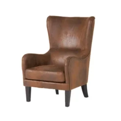 Lorenzo Studded Club Chair Brown - Christopher Knight Home -Baxton Studio Store GUEST 8139fe9c 9a56 446e ba00 767484cc5e52
