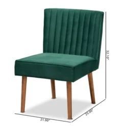 Alvis Velvet Upholstered And Wood Dining Chair - Baxton Studio -Baxton Studio Store GUEST 81c172d4 e97e 480d b28a b3e11e7f814c