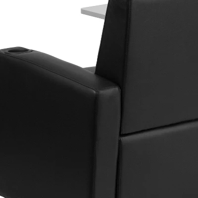 Flash Furniture LeatherSoft Guest Chair With Tablet Arm, Chrome Legs And Cup Holder 7 Flash Furniture LeatherSoft Guest Chair With Tablet Arm, Chrome Legs And Cup Holder - Image 5