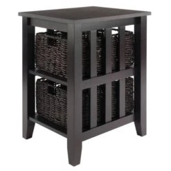 Morris Side Table With Baskets Espresso/Chocolate - Winsome -Baxton Studio Store GUEST 81f5c8d7 ad77 420a 9ca1 75d3b262dd1c