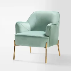 Odo Upholstered Accent Chair Velvet Comfy Living Room Arm Chair | Karat Home -Baxton Studio Store GUEST 82946e17 d32c 4d26 a36c ac3efe7a9fa0