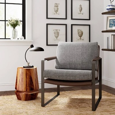 24" Amelie Mid-Century Modern Armchair Distressed Gray - Finch 3 24" Amelie Mid-Century Modern Armchair Distressed Gray - Finch