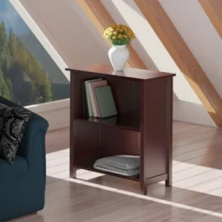 30" 3 Tier Milan Storage Shelf Or Bookshelf Medium Walnut - Winsome -Baxton Studio Store GUEST 858cb728 9632 4e62 b01d 2738fd60880d