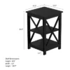 Hastings Home End Table With Two Shelves, X-Leg Design, And Wooden Stand, Black -Baxton Studio Store GUEST 8646fd40 fcd6 4d06 becd 54ab06764deb
