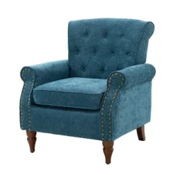 Galatea Wooden Upholstered Accent Armchair With Nailhead Trim | ARTFUL LIVING DESIGN -Baxton Studio Store GUEST 86e7b9bd 4feb 4ab1 b66c c74f0defa525