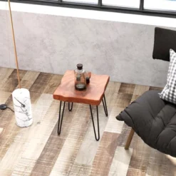 Costway Square End Table Accent Side Table Reclaimed Teak Wood Plant Stand Patio Rustic -Baxton Studio Store GUEST 8734983e e6a6 4408 a970 03a8c631e6f6