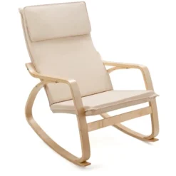 Costway Modern Bentwood Rocking Chair Fabric Upholstered Relax Rocker Lounge Chair GrayBeige 22 Costway Modern Bentwood Rocking Chair Fabric Upholstered Relax Rocker Lounge Chair GrayBeige -Baxton Studio Store GUEST 882099e7 db5c 4a37 901f 0f76adeb3860