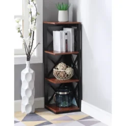 38.5" Oxford 3 Tier Corner Bookcase - Breighton Home -Baxton Studio Store GUEST 88ce3866 7aba 44ee 86e1 9f230c8ff79d