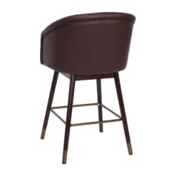 Merrick Lane Modern Wood Frame Stool With Metallic Accents -Baxton Studio Store GUEST 89759306 f75f 4fa7 ba51 dd965aaab0f5