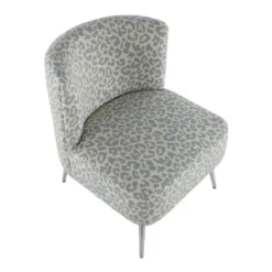 Fran Contemporary Slipper Chair Chrome/Blue Leopard Fabric - LumiSource -Baxton Studio Store GUEST 8b2e2110 df75 4a9d b7f6 bc99c88497e7