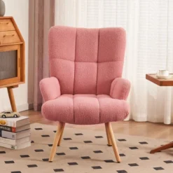 FERPIT Upholstered Teddy Velvet Accent Chair & Rocking Chair With Wingback Design -Baxton Studio Store GUEST 8be73a6d d6d4 4eb1 8124 9e45c7f91817