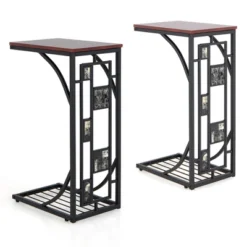 Costway 1PC2 PCS C-Shaped Side Sofa Narrow Snack Table For Living Room Bedroom Small Space 21 Costway 1PC2 PCS C-Shaped Side Sofa Narrow Snack Table For Living Room Bedroom Small Space -Baxton Studio Store GUEST 8c70b92e d4a0 4fc7 8210 992dddd26897