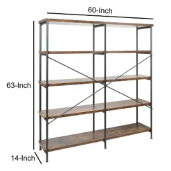 63" Industrial 4 Tier Bookshelf With Particleboard And Metal Frame - Benzara 15 63" Industrial 4 Tier Bookshelf With Particleboard And Metal Frame - Benzara -Baxton Studio Store GUEST 8c9b194f f4f8 45bc 898d d1f3cbc31480