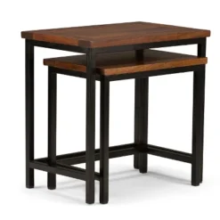 2pc Rhonda Solid Mango Wood Nesting Side Table - Wyndenhall -Baxton Studio Store GUEST 8e0f3803 a679 487f afe9 685abd7b2552