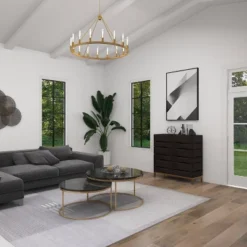 Contemporary Bold Facet Carved Wood Side Cabinet Brown - Olivia & May -Baxton Studio Store GUEST 9427bfa0 f726 4119 9aaf 09b65304c705