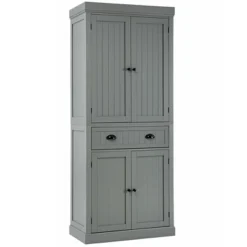 Costway Kitchen Cabinet Pantry Cupboard Freestanding W/Shelves Grey/Espresso -Baxton Studio Store GUEST 94b1fa61 2594 4a80 ba5f 1af84e87e521
