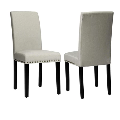 Tangkula 2-Piece Upholstered Linen Fabric Dining Chairs With High Backrest & Padded Seat 9 Tangkula 2-Piece Upholstered Linen Fabric Dining Chairs With High Backrest & Padded Seat - Image 7