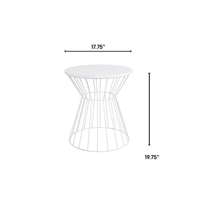 Bent Metal Side Table White - Adore Decor 8 Bent Metal Side Table White - Adore Decor - Image 6