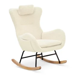 Teddy Tufted Rocking Chair With Rubber Legs - ModernLuxe -Baxton Studio Store GUEST 97c89bf7 1578 4c8b 8ce9 30b887926a3c