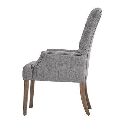 Raghnaid Distressed Tufted Linen Dining Chair - Inspire Q 5 Raghnaid Distressed Tufted Linen Dining Chair - Inspire Q - Image 3