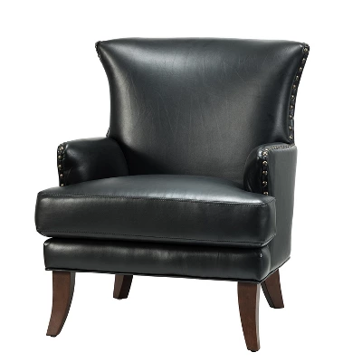 Jorge Vegan Leather Armchair With Nailhead Trim | Karat Home 16 Jorge Vegan Leather Armchair With Nailhead Trim | Karat Home - Image 14