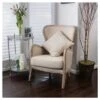 Crenshaw Fabric Wing Chair Beige - Christopher Knight Home -Baxton Studio Store GUEST 9ae2202d 0f5e 4882 9059 e5f1074d9919