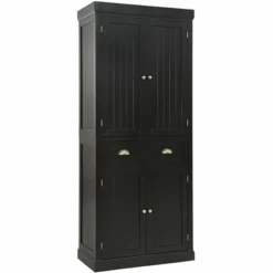 Costway Kitchen Cabinet Pantry Cupboard Freestanding W/Shelves Grey/Espresso -Baxton Studio Store GUEST 9b46b8c5 2f69 4c45 8b6f 14fb41008f35