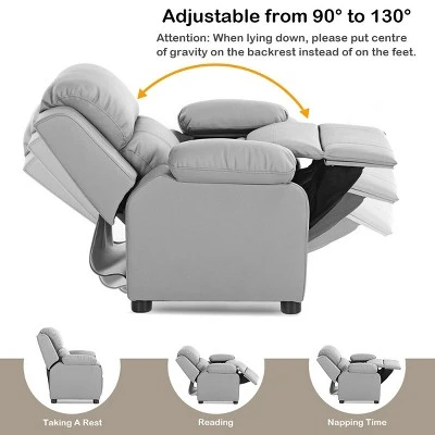 Costway Kids Sofa Deluxe Padded Armchair Recliner Headrest W/ Storage Arms 6 Costway Kids Sofa Deluxe Padded Armchair Recliner Headrest W/ Storage Arms - Image 4