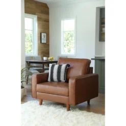 Hobbes Mid-Century Leather Armchair - Abbyson Living