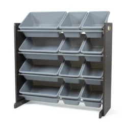 Sumatra Toy Storage Organizer With Storage Bins Espresso/Gray - Humble Crew -Baxton Studio Store GUEST 9f34f2f0 a9ca 47d2 9d58 5ea6746898ac