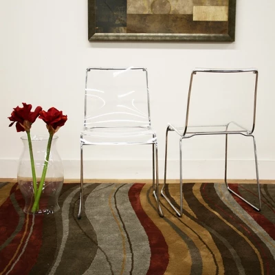 Lino Transparent Acrylic Dining Chair - Clear (Set Of 2) - Baxton Studio 4 Lino Transparent Acrylic Dining Chair - Clear (Set Of 2) - Baxton Studio - Image 2