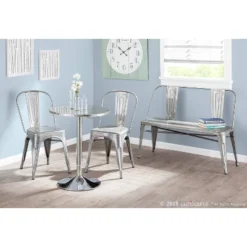 Set Of 2 Oregon Industrial Dining Chair Metal/Silver Gloss - LumiSource -Baxton Studio Store GUEST a0460ce5 cd69 4091 a0b7 0ebc204314f1