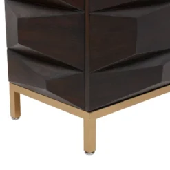 Contemporary Bold Facet Carved Wood Side Cabinet Brown - Olivia & May -Baxton Studio Store GUEST a0a86305 29cd 4825 86aa b32c687ba72b