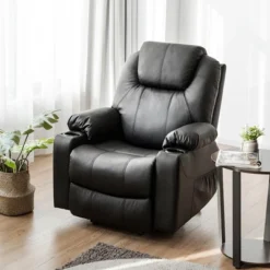 Costway Electric Recliner Chair Massage Sofa Leather W/ USB Charge Port BrownBlack 15 Costway Electric Recliner Chair Massage Sofa Leather W/ USB Charge Port BrownBlack -Baxton Studio Store GUEST a165d053 b766 49e2 a80c 32bd345f03a7